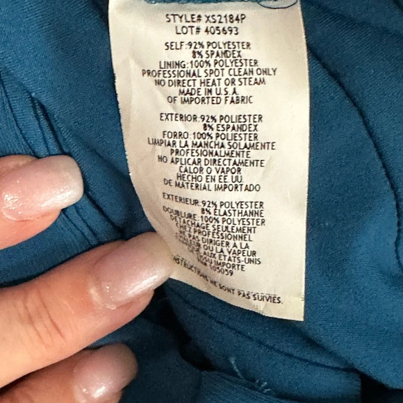 Xscape Petite Sleeveless Draped One Piece Dress With Horizontal Pleated … - Picture 8 of 8